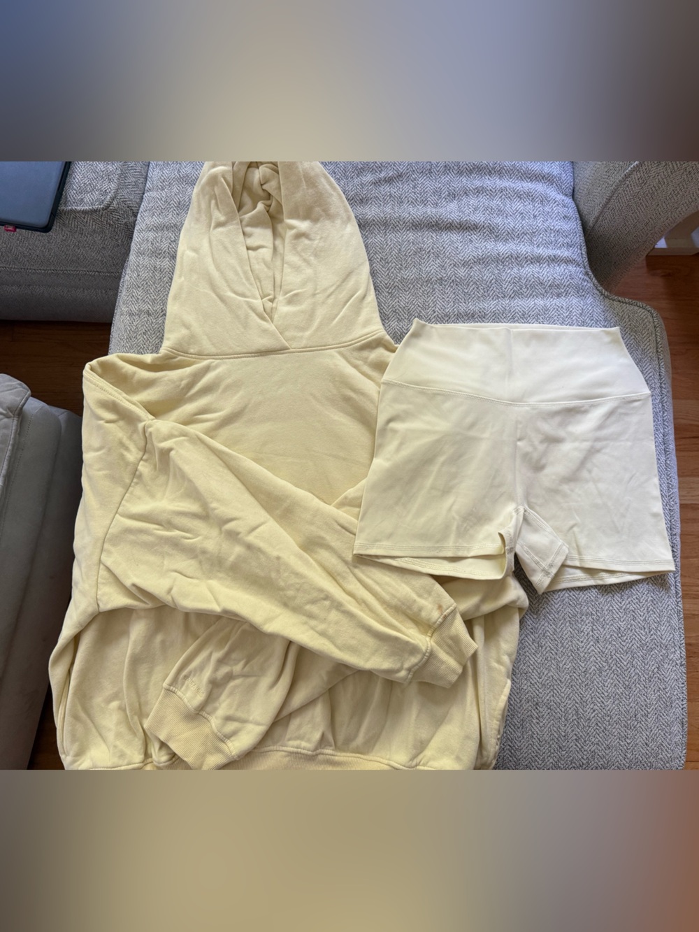 Garage Pale Yellow Hooded Loungewear Set - Hoodie & Shorts